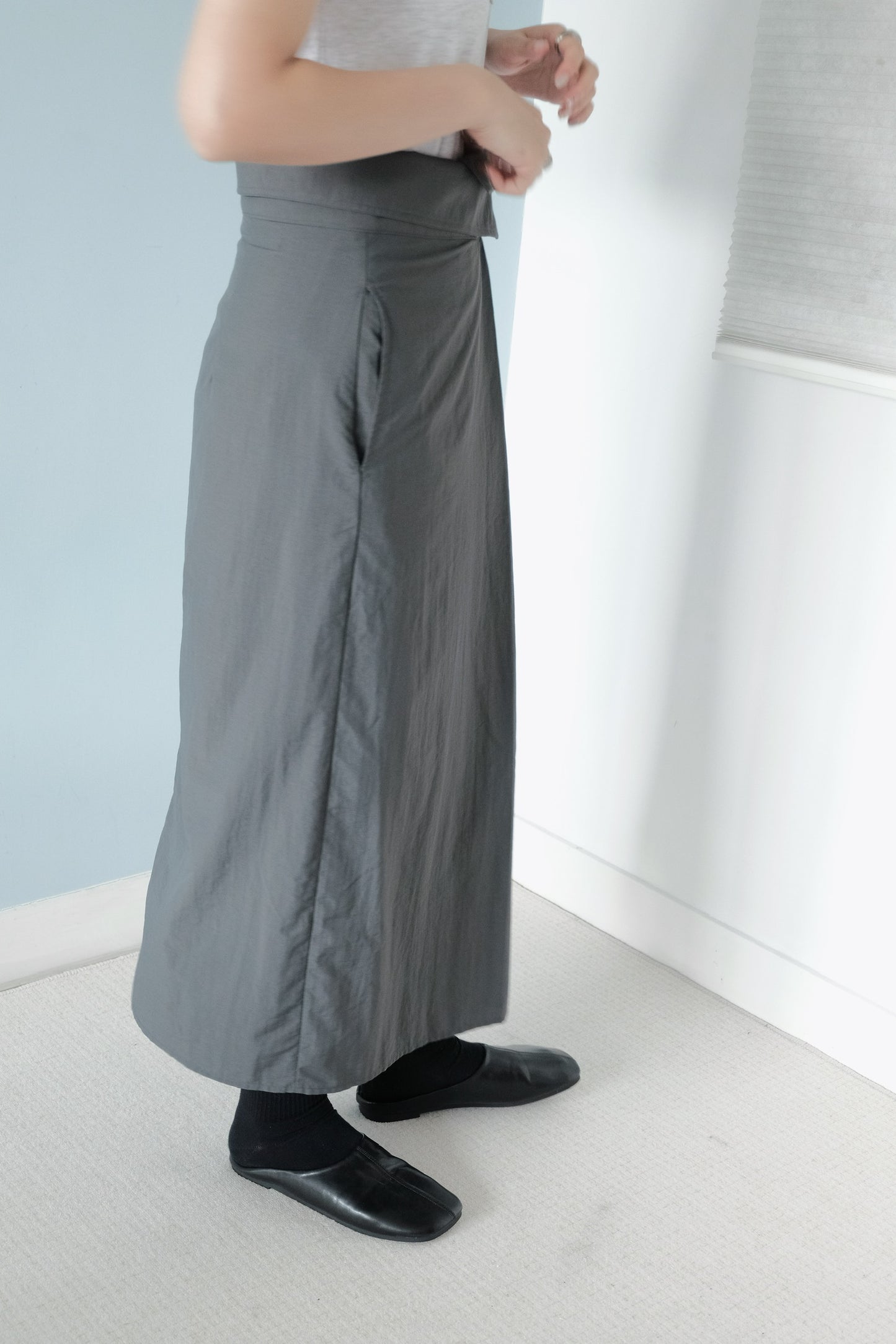 Fold-over Straight Skirt