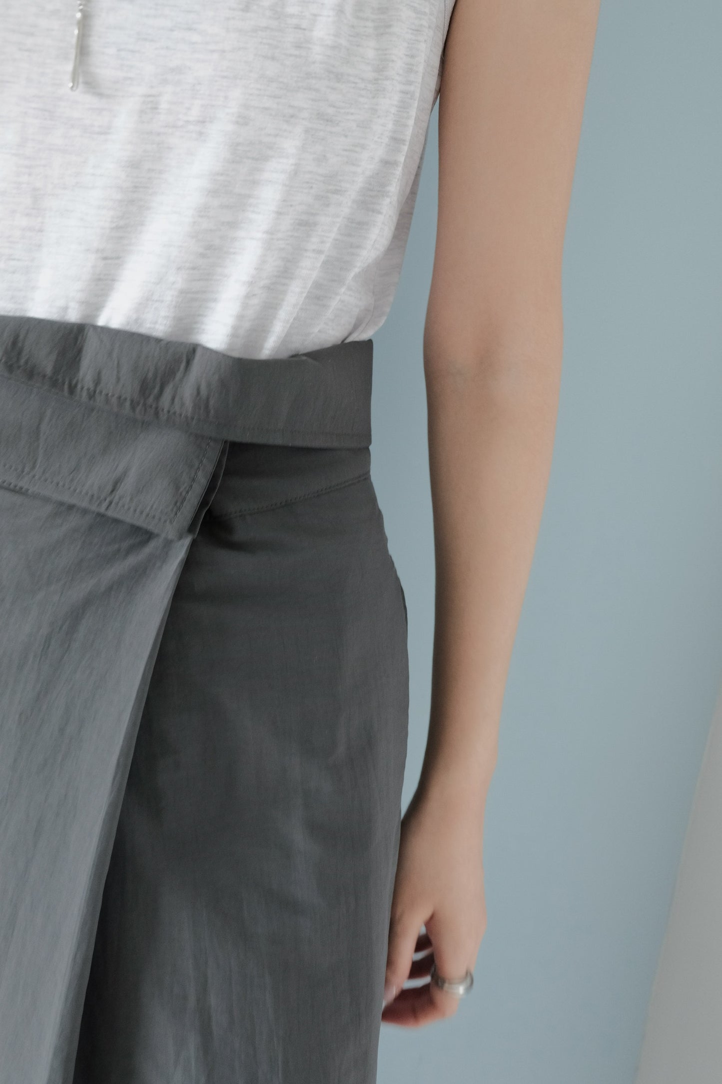 Fold-over Straight Skirt