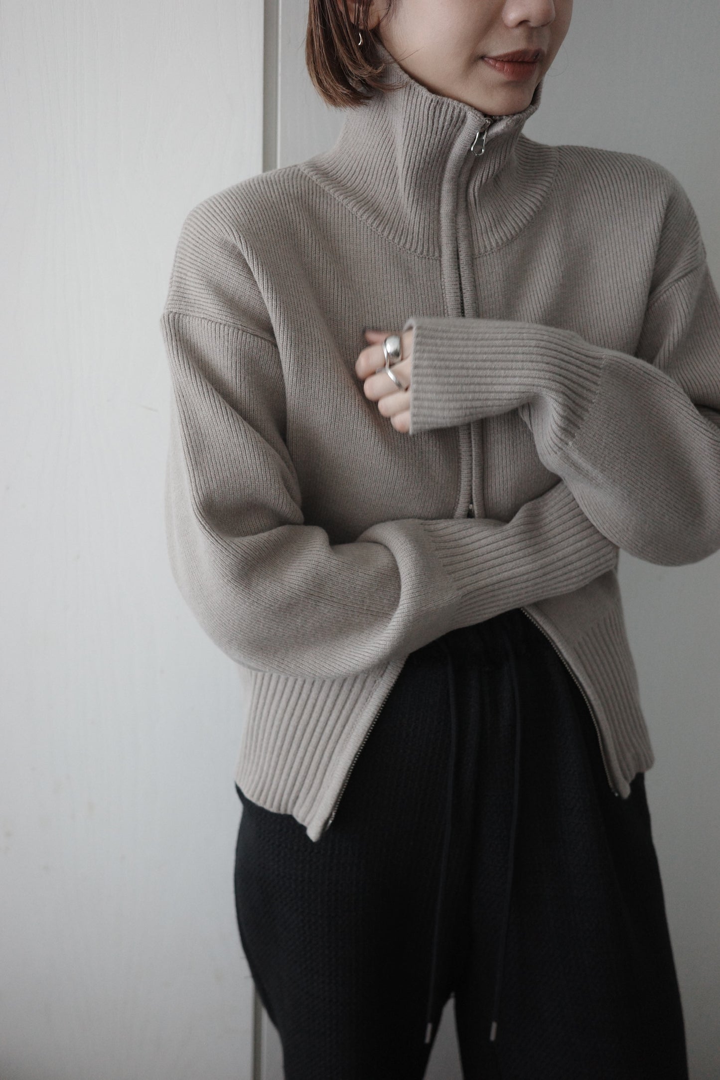 Zip Turtleneck Sweater