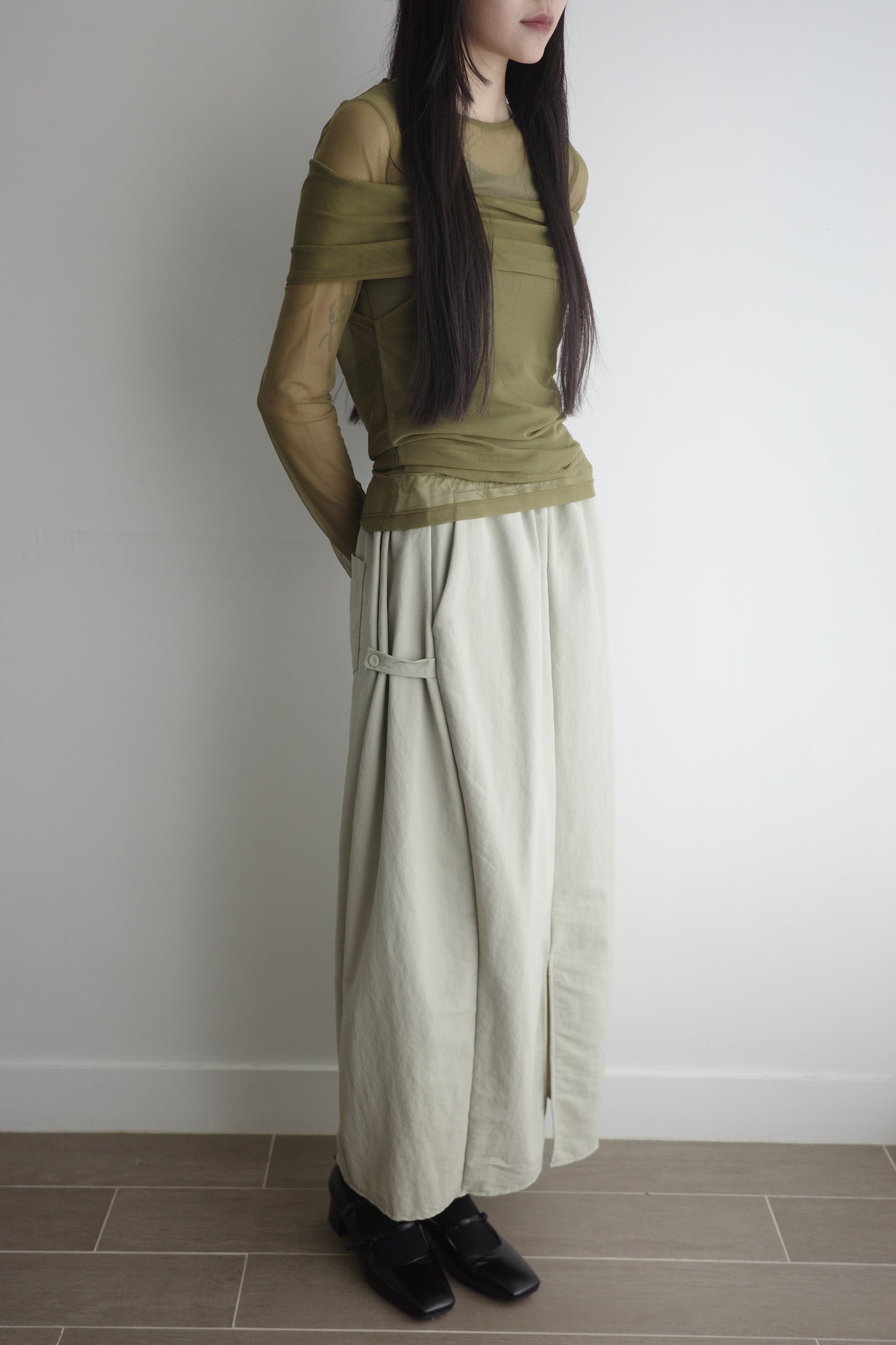 Buckle Long Skirt