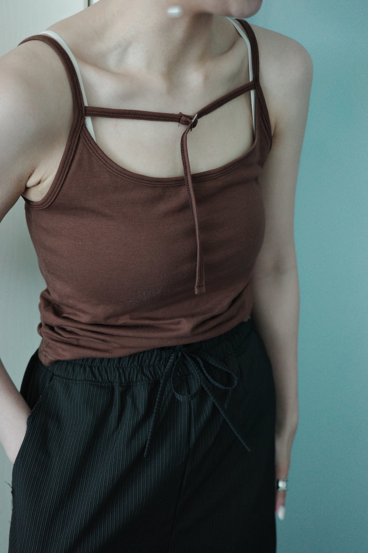 Strappy Pleated Vest