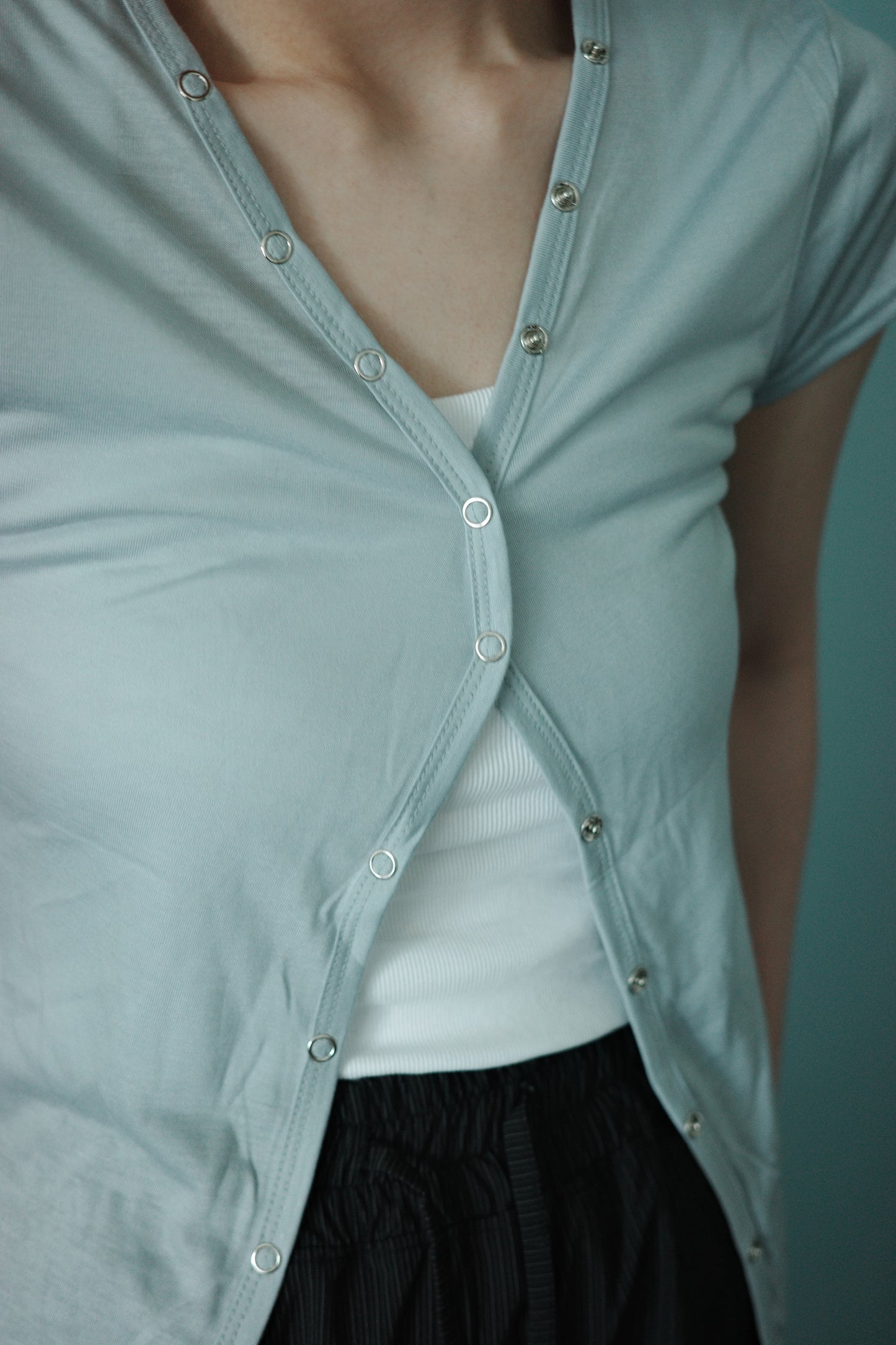 Single-Breasted Buttoned Tee